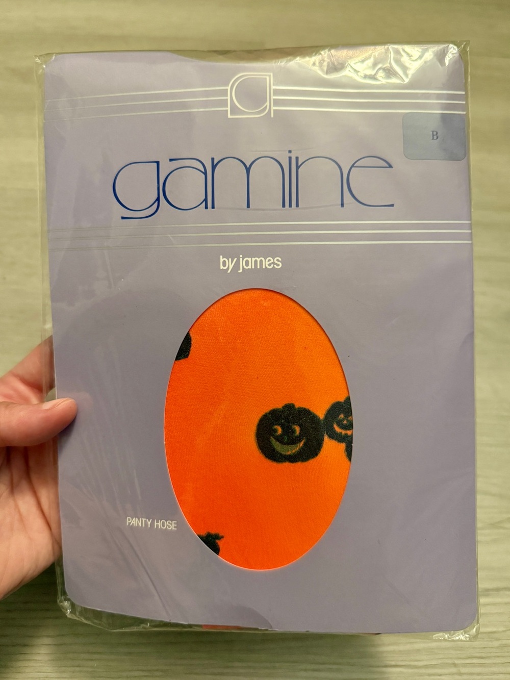 Rare Vtg Gamine By James Panty Hose Orange Pumpkin S Halloween Nylon Size B